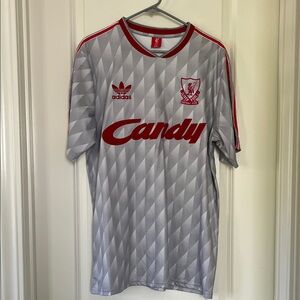 New Liverpool FC Adidas Silver and Red Retro Soccer Jersey Men’s size 2XL